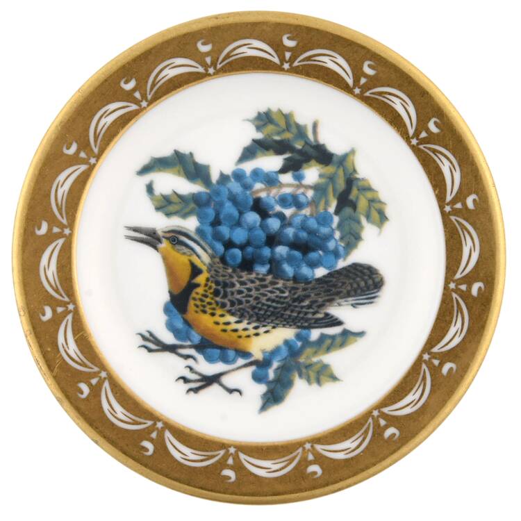 State Birds & Flowers Miniature Oregon-Western Meadolark/Grape - Oregon With Box
