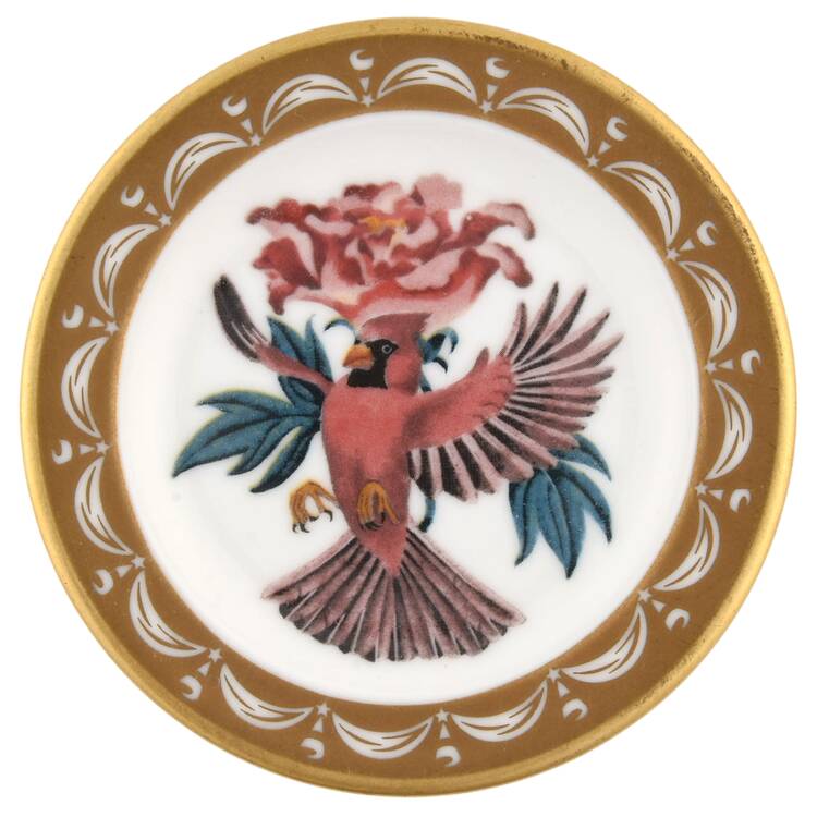 State Birds & Flowers Miniature Indiana-Cardinal / Peony - Indiana With Box