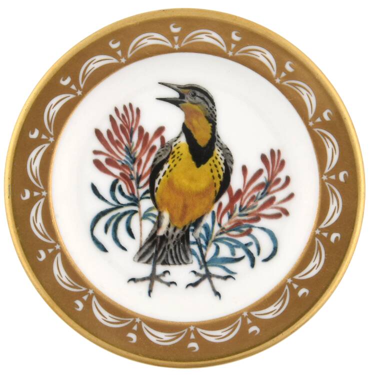 State Birds & Flowers Miniature Wyoming-Meadowlark / Indian Paint Brush - Wyoming
