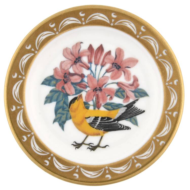 State Birds & Flowers Miniature Washington-Willow Goldfinch / Rhododendr - With Box Washington