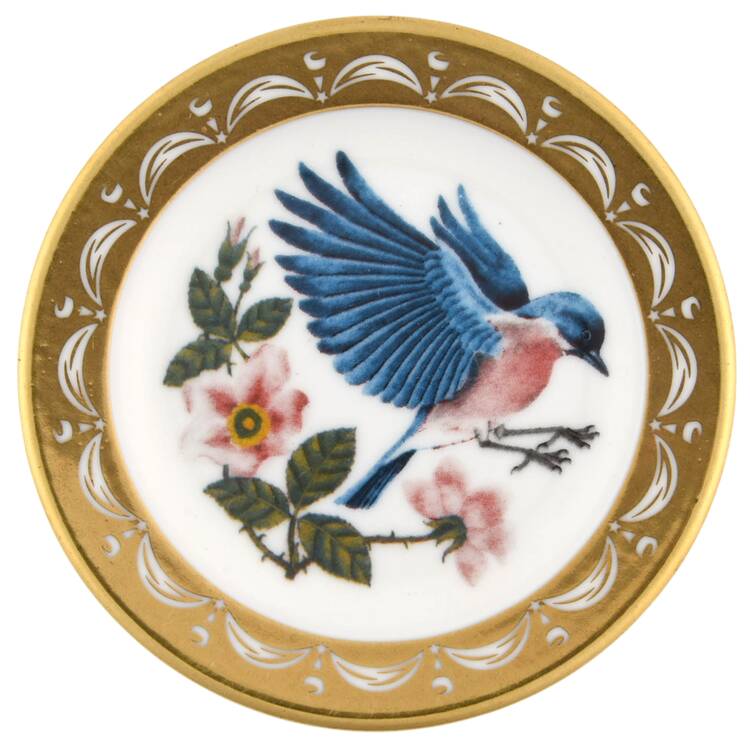 State Birds & Flowers Miniature New York-Bluebird / Rose - New York With Box