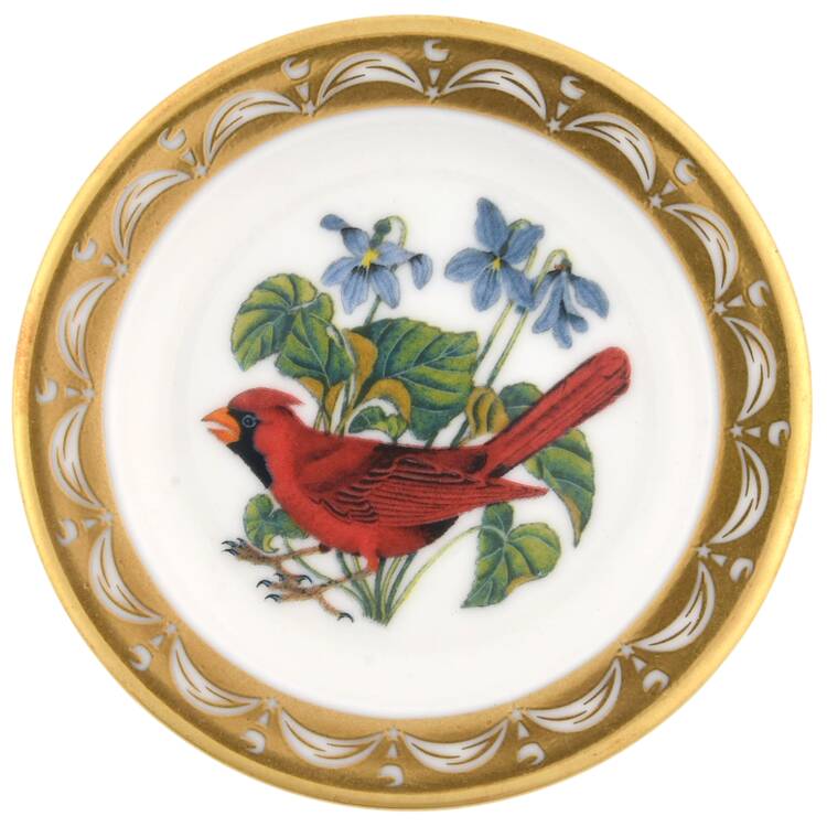 State Birds & Flowers Miniature Illinois-Cardinal / Violet - Illinois With Box