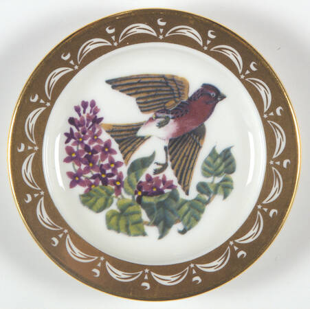 State Birds & Flowers Miniature New Hampshire-Purple Finch /Purple Lilac - New Hampshire With Box