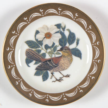 State Birds & Flowers Miniature Georgia-Brown Thrasher / Cherokee Rose - Georgia With Box