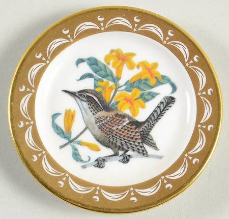 State Birds & Flowers Miniature South Carolina-Wren / Yellow Jessamine - South Carolina With Box