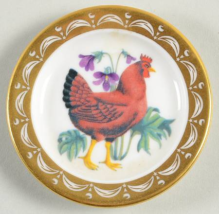 State Birds & Flowers Miniature Rhode Island-Rhode Island Red / Violet - Rhode Island With Box