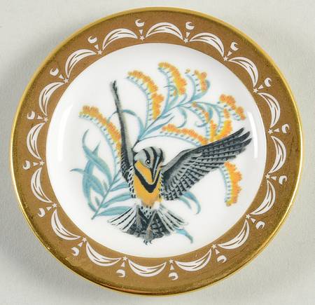 State Birds & Flowers Miniature Nebraska-Western Meadowlark / Goldenrod - Nebraska With Box