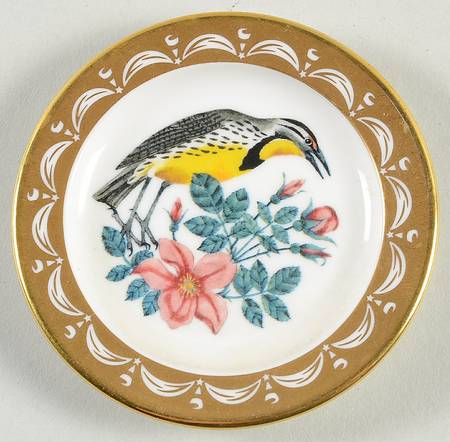 State Birds & Flowers Miniature North Dakota-Meadowlark / Prairie Rose - North Dakota With Box