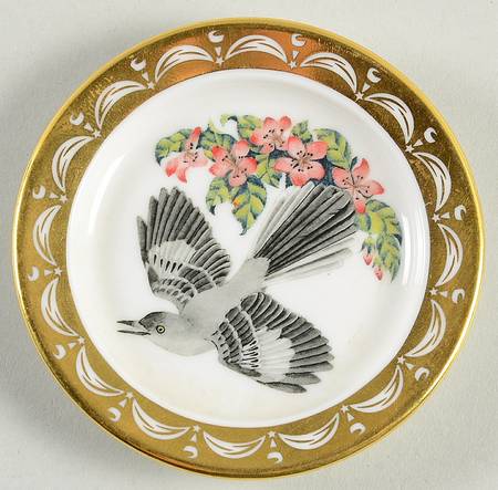 State Birds & Flowers Miniature Arkansas-Mockingbird / Apple Blossom - Arkansas With Box