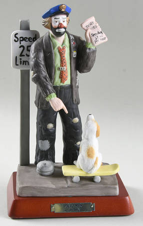 Emmett Kelly Jr-Professionals Policeman-With Dog On Skate Board - Boxed