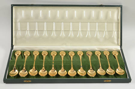 Twelve Days of Christmas-Gold Set Of 12 With Case - Boxed