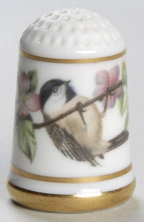 Garden Birds Thimble Collection Black Capped Chickadee - No Box