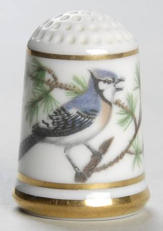 Garden Birds Thimble Collection Blue Jay - No Box