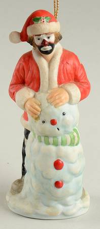 Emmett Kelly Jr Ornaments Ekj With Snowman - Boxed