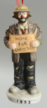 Emmett Kelly Jr Ornaments Home For Christmas - Boxed