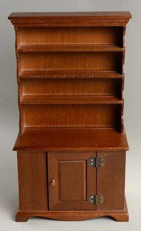 Colonial American Miniatures Wooden Hutch Display - Display Rack Wood