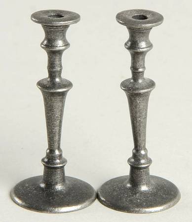 Colonial American Miniatures Pair Of Candlesticks By Hopper - No Box