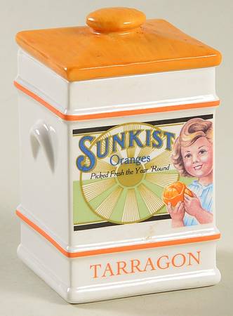 Country Store Spice Jar Tarragon-Sunkist Oranges - Spice Jar Set-Ind Jar-Motif 22