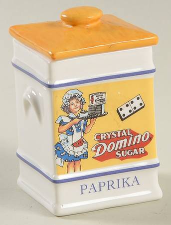Country Store Spice Jar Paprika-Crystal Domino Sugar - Spice Jar Set-Ind Jar-Motif 17