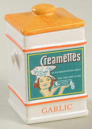 Country Store Spice Jar Garlic-Creamettes Macaroni - Spice Jar Set-Ind Jar-Motif 10