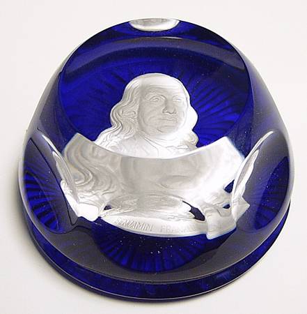 Cameos In Crystal-Bicentennial Benjamin Franklin - No Box