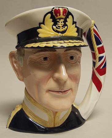 Maritime Character Jug Admiral Mountbatten Of Burma - No Box