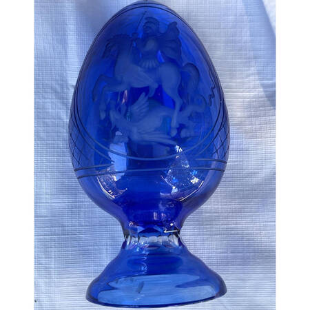 Faberge Crystal Egg Saint George & The Dragon - Boxed