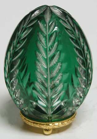 Faberge Crystal Egg Cased Petite Egg-Green - Boxed