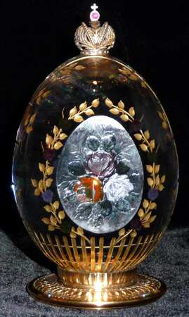 Faberge Crystal Egg The Rose Garden - Boxed