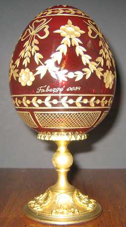 Faberge Crystal Egg Winter Rose - Boxed