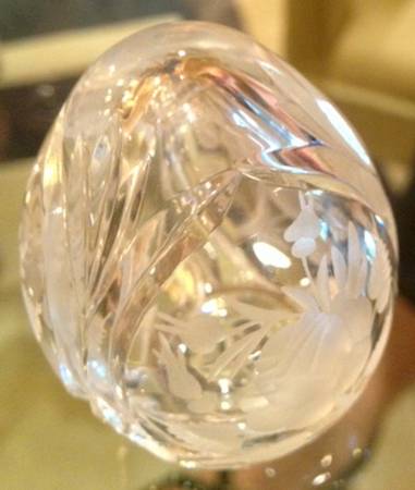 Faberge Crystal Egg Cut Petite Egg - With Box