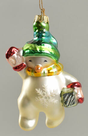 Fitz & Floyd Blown Glass Ornament Waving Boy - Boxed