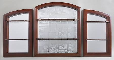 Country Store Spoon Collection Wooden Display Rack With Mirror - Display Rack Wood