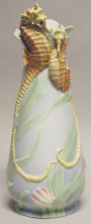 By the Sea Sea Horse Vase - Boxed
