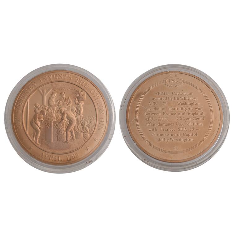 History of the United States-Proof Set 1793-Eli Whitney Invents The Cotton Gin - No Box