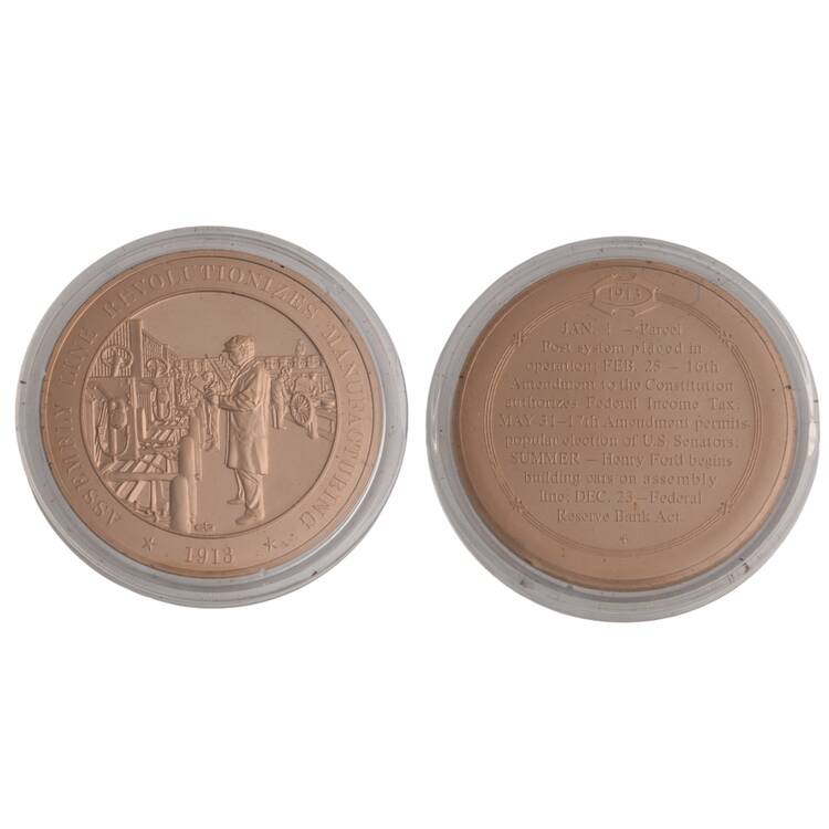 History of the United States-Proof Set 1913-Assembly Line Revolutionizes Manufa - No Box
