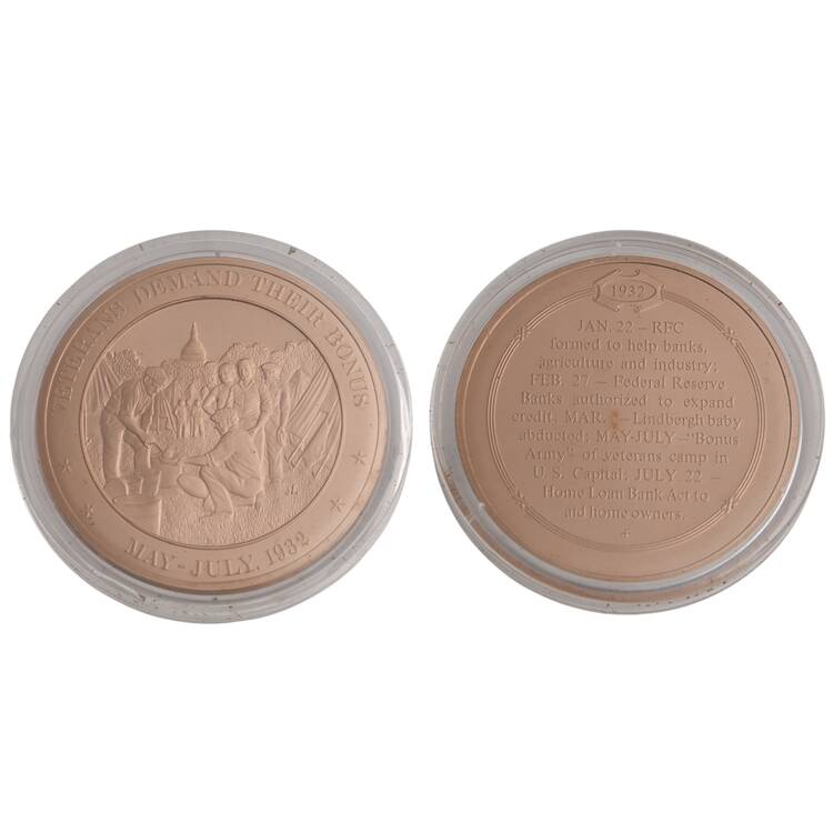 History of the United States-Proof Set 1932 - Veterans Demand Their Bonus - No Box