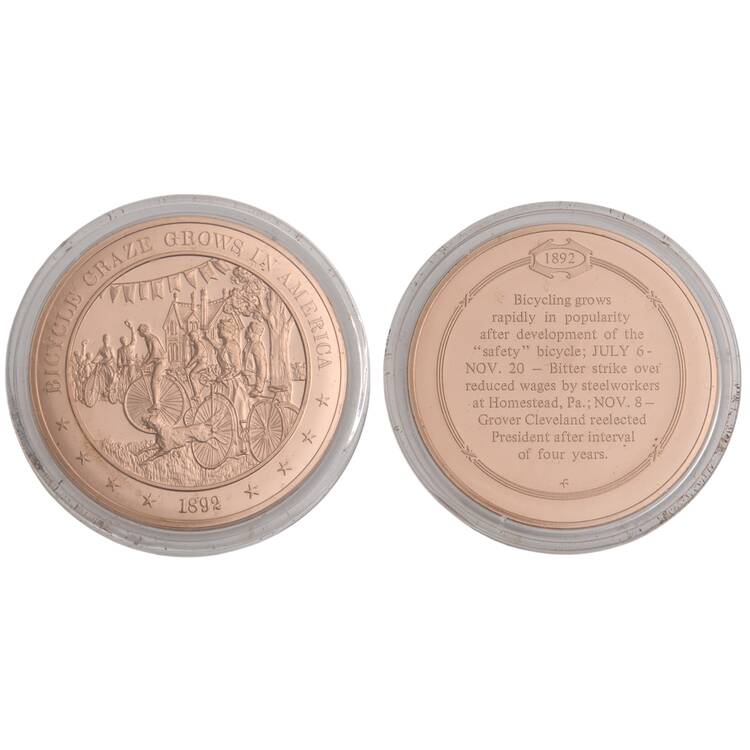 History of the United States-Proof Set 1892 - Bycycle Craze Grows - No Box
