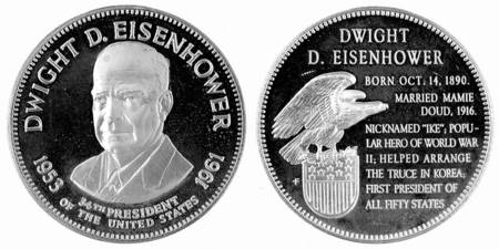 Presidential Medallion-Silver Clad Dwight D Eisenhower - No Box