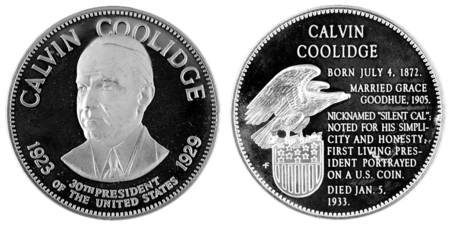 Presidential Medallion-Silver Clad Calvin Coolidge - No Box