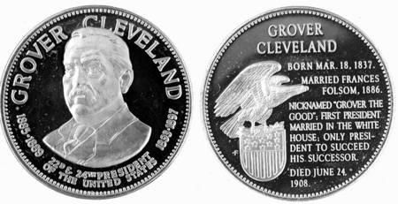 Presidential Medallion-Silver Clad Grover Cleveland - No Box