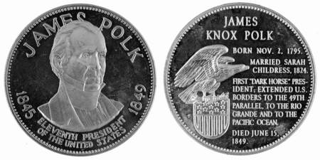 Presidential Medallion-Silver Clad James Polk - No Box