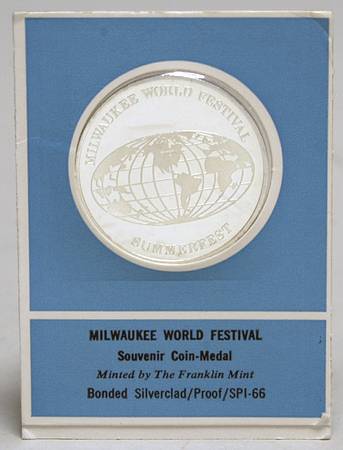 Frankin Mint Proof Medallion Milwaukee World Festival - No Box