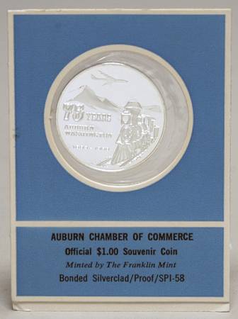 Frankin Mint Proof Medallion Auburn Chamber Of Commerce - No Box