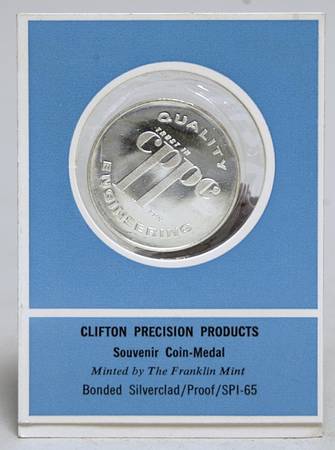 Frankin Mint Proof Medallion Clifton Precision Products - No Box