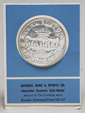Frankin Mint Proof Medallion General Wine & Spirits Co - No Box