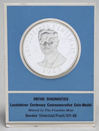 Frankin Mint Proof Medallion Ortho Diagnostics-Centenary - No Box