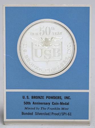 Frankin Mint Proof Medallion U.S. Bronze Powders Inc - No Box