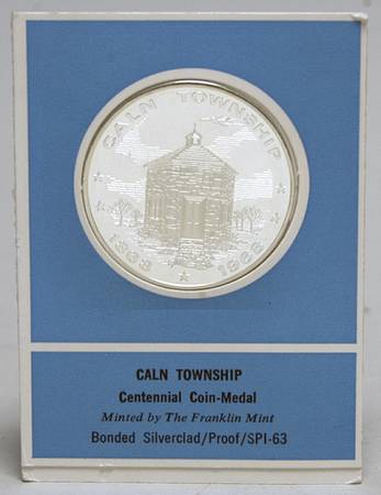Frankin Mint Proof Medallion Caln Township Centennial - No Box