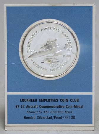 Frankin Mint Proof Medallion Lockheed Employees Coin Club - No Box